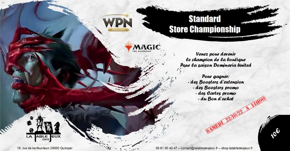 La Table Des Jeux Magasin De Jeux A QUIMPER 22 10 MAGIC STANDARD STORE CHAMPIONSHIP