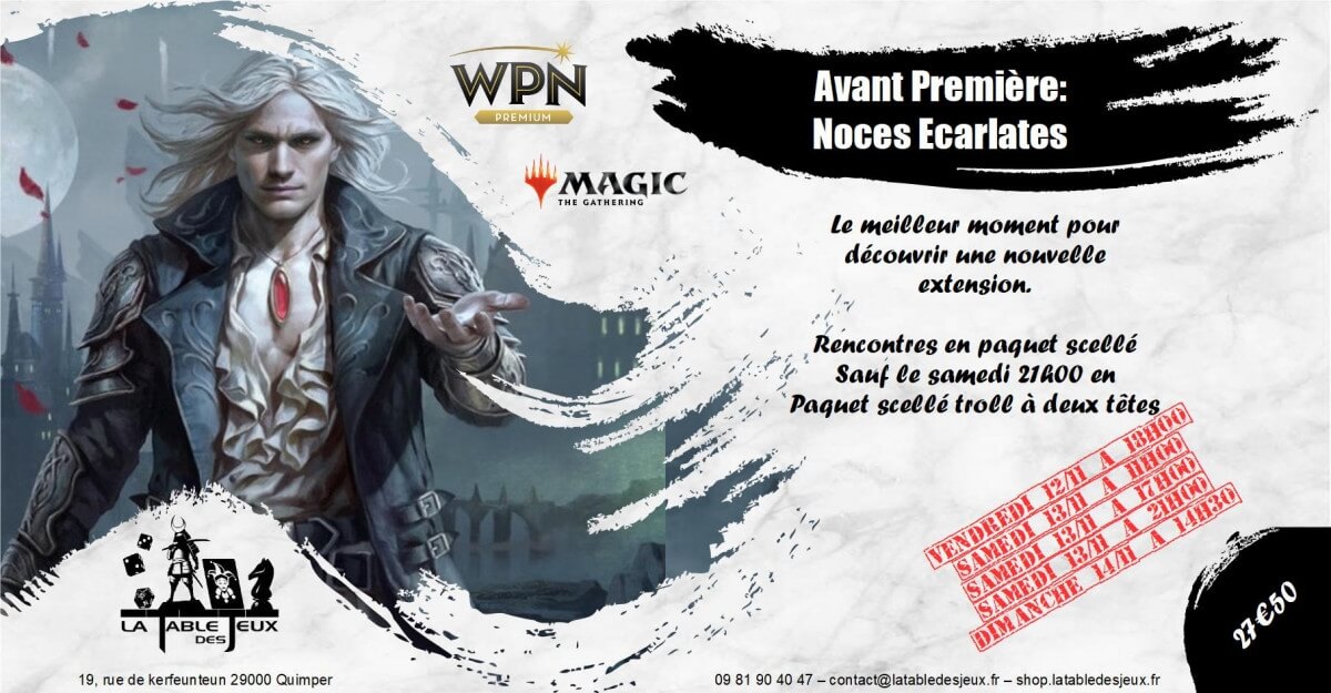 La Table Des Jeux Magasin De Jeux A QUIMPER MAGIC AVANT PREMIERE INNISTRAD NOCES POURPRES