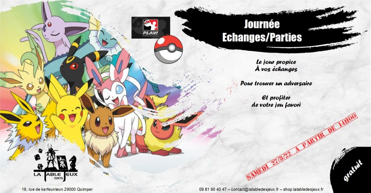 La Table Des Jeux Magasin De Jeux A QUIMPER POKEMON APRES MIDI POKEMON