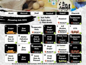 La Table Des Jeux Magasin De Jeux A QUIMPER Planning 2024.06